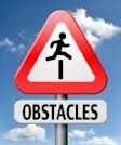 Obstacles road sign