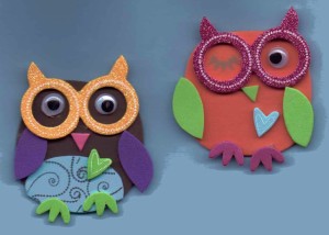 Mothers' Day owl magnets from Logan